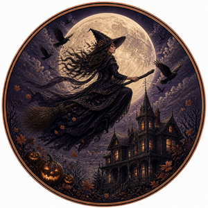 Moneda Conmemorativa de Halloween de Cobre Estampada con Diseño Gótico de Bruja, Esqueleto, Calabaza y Casa Encantada Negra para Coleccionistas - Product Image 2