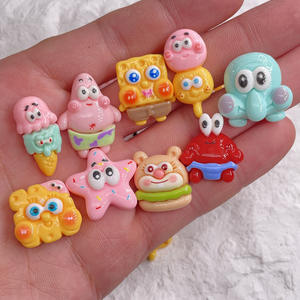 Accesorios de resina de dibujos animados de <span class=keywords><strong>Bob</strong></span> <span class=keywords><strong>Esponja</strong></span>, funda de teléfono Diy, pegamento en crema, pinza de pelo hecha a mano, pegatina de parche para zapatos - Product Image 4