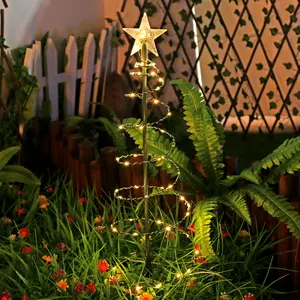 مصباح حديقة شمسي LED خارجي للبيع بالجملة مصباح شجرة عيد الميلاد ديكور للحفلات DIY مصباح سلسلة 8 أوضاع حامل