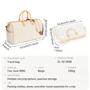 Borsone da Viaggio Grande Capacità 21.4" con Finiture in PU, Borsa Impermeabile 900D con Manica per Trolley per Sport e Palestra - Product Image 5