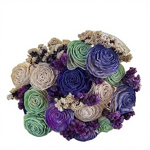 Cream Dried Flower Bouquet <b>Ribbon</b> Wrapped Floral Gift Pack for <b>Wedding</b> Party Home Decor - Product Image 1