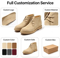 Sepatu Bot Kasual Pria Musim Dingin Setengah Betis dengan Tali, Kulit Suede Sapi, Gaya Dr Martens, Vintage Inggris, Nyaman, Trendi, Serbaguna