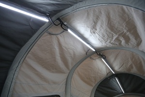 Folding Camper Trailer with <b>Expandable</b> Tent Outdoor Kitchen Sleeping Area Lightweight for Camping Travel Adventure - Product Image 3