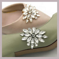 2024 nouveau verre clouté chaussures à talons hauts accessoires chaussures clip alliage strass chaussure fleur breloques amovible bricolage décorations