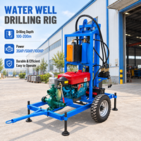Petite Foreuse de Puits d’Eau Portable 200m Diesel Couple 1000N.m Machine de Forage de Puits d’Eau pour Irrigation Agricole