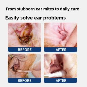 Gouttes auriculaires jetables pour animaux de compagnie contre les acariens et les infections à Malassezia, anti-démangeaisons, nettoyage en profondeur, <span class=keywords><strong>nettoyant</strong></span> <span class=keywords><strong>auriculaire</strong></span> désodorisant pour chiens et chats - Product Image 5
