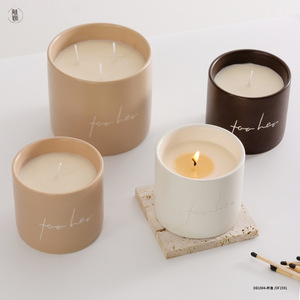 AIKUN Manufacturer Custom Bulk Nordic Carving Ceramic <b>Cup</b> Scented Candle Container for Home Decor Aromatherapy Living Room - Product Image 5