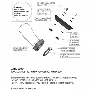 2022 2023 KAWASAKI Z 400 scudo termico per il modello di 20359 del sistema di scarico della motocicletta - Product Image 1