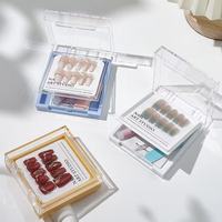 Fournisseur en gros Boîte de rangement transparente en acrylique pour ongles à couverture complète Boîte à ongles carrée élégante haut de gamme