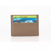 Dompet Kulit Asli Minimalis Tipis 35mm Ringan dengan Logo Kustom Buatan Tangan Mewah Mount Yanzhi, Dilengkapi Pelindung RFID