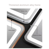 Miroir sur pied arqué pleine longueur avec cadre en alliage d'aluminium, éclairage LED intelligent à commande tactile pour chambre à coucher et dressing