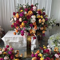 IFG mariage romantique Fuchsia verdure jaune 80cm boule de fleurs Floral fête thème idées pour les événements