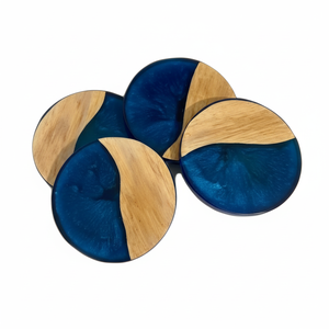 Support de sous-verre en résine époxy et bois, style américain de luxe moderne, écologique, haute qualité, personnalisable (taille et logo), directement de l'usine - Product Image 1