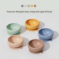 Produits pour bébés en gros, logo personnalisé, couleur sans BPA, vaisselle pour enfants nouveau-nés, bol en silicone pour bébé, ensemble de vaisselle pour l'alimentation