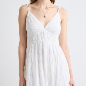 Nouvelle Arrivée 2025 – Robe Midi Bohème Décontractée en Jacquard Tissé 100% Lin, Col en V, Patchwork, Taille Élastique, Coupe Évasée - Product Image 1