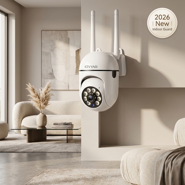 2026 Cheap WiFi PTZ Camera 1080P HD Home Security Monitor with Motion Detection & Night Vision Indoor Use Two-way Audio Eaves