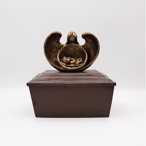 OEM angelo bronzy con cenere funeraria infantile urna da cremazione artigianale in resina artigianale di medie dimensioni urne umane - Product Image 1