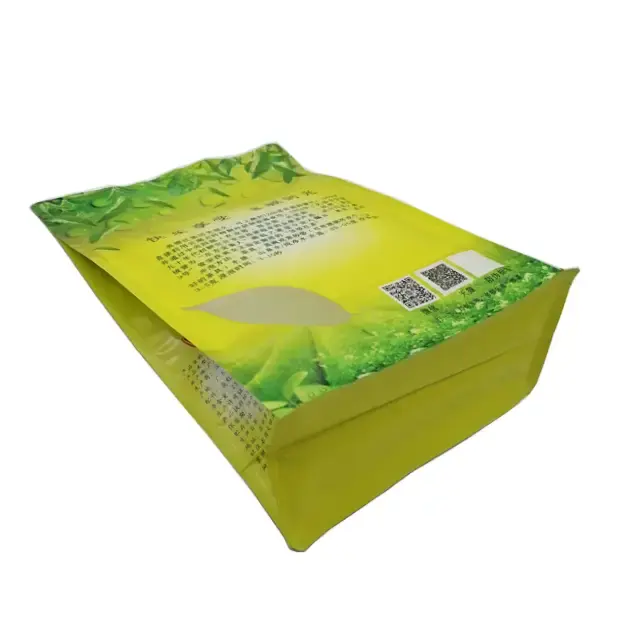 Impression personnalisée/sac tissé bopp pour lessive alimentaire pochette à fond plat/sacs refermables pour l'emballage de fruits secs clairs 10*15