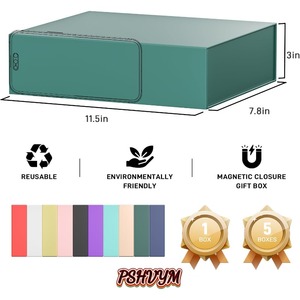 Caja de regalo cubierta de papel verde bosque, adecuada para prendas de vestir, se puede personalizar según las necesidades. - Product Image 2