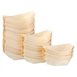 Produits en bois Assiette à sushi jetable Vaisselle Tasses Bateaux en bois décoratifs