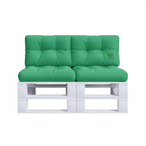 Coussins de palette d'extérieur en tissu vert, qualité supérieure, rectangulaires, amovibles et lavables, housses de sièges de patio - Product Image 1
