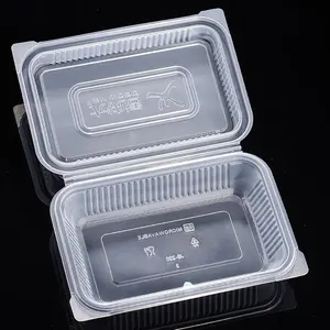 Toptan özelleştirilmiş Naturl renk tek kullanımlık plastik gıda kabı kutu konteyner paketi kutusu mikrodalga fırın yürütmek