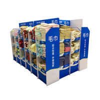 Étagère d'affichage de vêtements en carton, pliable, unité d'affichage personnalisée imprimée, vente en gros, présentoir de vêtements en papier ondulé