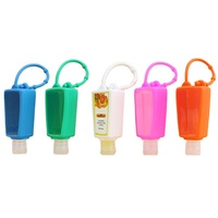 Botellas vacías de viaje de 30ml de tamaño de bolsillo para mascotas personalizadas, botellas de gel de ducha desinfectante de manos fáciles de llevar con soporte de silicona