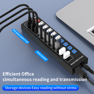 Xput Bán Buôn Hợp Kim Nhôm 10 Cổng USB/Loại C Hub 7 Cổng USB 3.0 + 3 Cổng 2.4A Sạc Với Chuyển Đổi Máy Tính Xách Tay Nhà Phân Phối - Product Image 4