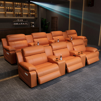 Ensemble de canapés inclinables électriques pour home cinéma, sièges de cinéma en cuir véritable, canapé sectionnel mural pour salle de cinéma, vente en gros