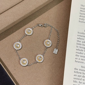 <span class=keywords><strong>Bracelet</strong></span> en argent sterling 925 avec perles en zircon cubique, plaqué or rhodié, bracelets à breloques pour femmes et filles, cadeau - Product Image 4