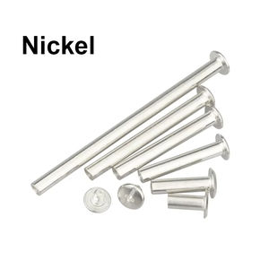 Nickelé plaqué/laiton Album vis cuir ceinture portefeuille Photo Scrapbook Album compte livre poste Chicago vis reliure Rivets - Product Image 6