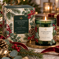 Coffret cadeau de bougies de Noël haut de gamme avec design personnalisé pour l'emballage de bougies d'aromathérapie en cire de soja