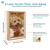 Tableau personnalisé 3D peint à la main moderne en bois imprimé animal acrylique portrait d'animal personnalisé décoration murale oeuvre