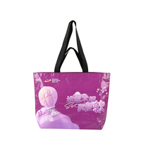 Sac de courses écologique réutilisable en polypropylène imperméable et recyclable, avec motif de dessin animé laminé, bandoulière et poignée personnalisées