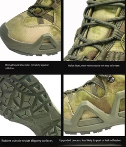 TSB07 Customized Men Green Camo Mid-Top Tactical <b>Hiking</b> <b>Boots</b> Reinforced Outdoor Trekking Hunting Footwear - Product Image 4