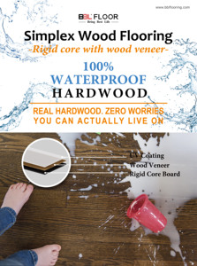 BBL WSPC spc pavimento rigido click 8mm pavimento in legno duro ingegnerizzato rovere bianco europeo - Product Image 3