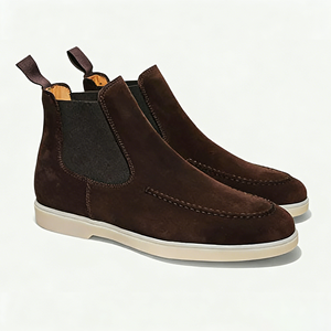 Mocassins classiques pour hommes, en cuir véritable et daim, de haute qualité, à bout rond, pour toutes les saisons - Product Image 3