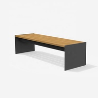 American Outdoor Vintage Rustic Street Garden Bench Park 3 places Chaise de loisirs Banc en bois avec pieds en fonte d'aluminium