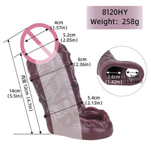 Funda para el pene, herramientas sexuales para hombre, Agrandamiento del pene, condón de eyaculación retardada, <span class=keywords><strong>caja</strong></span> de juguetes sexuales para punto G para anillos de pene masculinos - Product Image 6