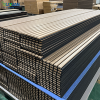 Panneaux acoustiques japonais en MDF, panneaux muraux en bois écologiques avec placage technique en noyer jaune pour extérieur d'entrepôt