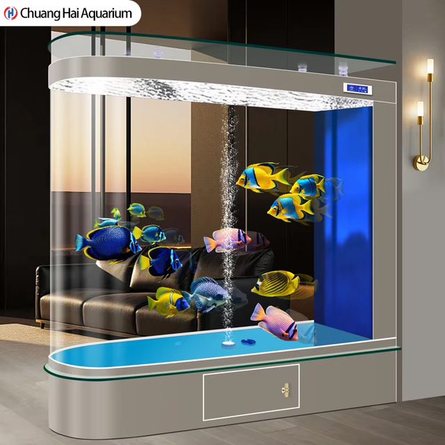 New Intelligent Vertical Fish Aquarium, Bottom Oxygen Glass, Medium & Large Screen Partition for Living Room