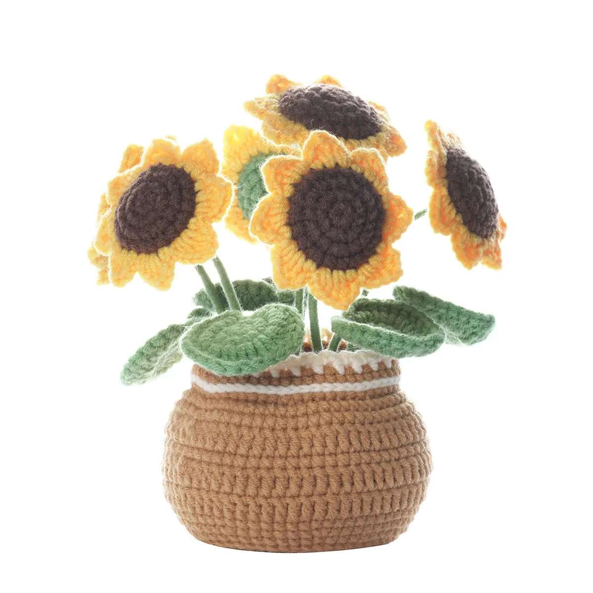 Sunxinyi Diy Kit Yarn Crochet Material Set Daisy Tulip Bouquet Handmade Set Preserved Flower Beginners Crochet Kit Flowers Diy