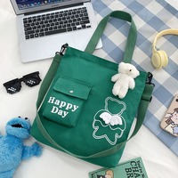 Nouveau design en gros grands sacs à bandoulière shopping livre d'étudiant sac d'école fille ange ours sac à dos toile sac fourre-tout