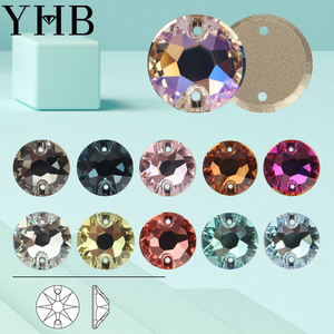 YHB Moonlight XIRIUS Rose Peach Glass Sewing Stones Flatback Rhinestones untuk Pakaian Tas dan Tas - Product Image 1