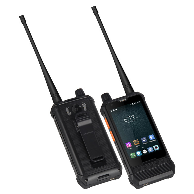 UNIWA UHF/VHF 4G LTE P2 Plus IP67 Rugged Handheld Android 6.0 Marshmallow Walkie Talkie 3-5KM Range Dual-Nano SIM 4W DMR POC