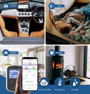 Detektor CO karbon monoksida Portabel Travel untuk keselamatan luar ruangan, <span class=keywords><strong>Alarm</strong></span> Gas 85dB peringatan sensitif tinggi <span class=keywords><strong>3</strong></span> <span class=keywords><strong>in</strong></span> <span class=keywords><strong>1</strong></span> Co <span class=keywords><strong>Alarm</strong></span> Gas - Product Image 3