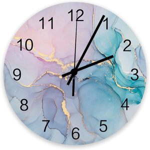 Orologio da Parete Silenzioso <span class=keywords><strong>in</strong></span> Marmo con Motivo <span class=keywords><strong>in</strong></span> <span class=keywords><strong>Pietra</strong></span> per Decorazione Soggiorno, Creativo Retrò Nostalgico con Stampa UV <span class=keywords><strong>e</strong></span> Logo Personalizzato Moderno - Product Image 2