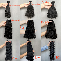 Estilo popular cortado de un solo donante con cutícula alineada Paquetes de cabello virgen Cabello humano Funmi SDD Pixie Curl Piano Color