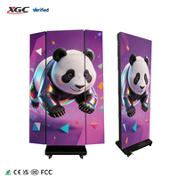 Afficheur LED pliable P1.2 P2.5 avec protection GOB pour comptoir d'accueil, magasin de vêtements, salon professionnel, affichage numérique d'angle de centre commercial